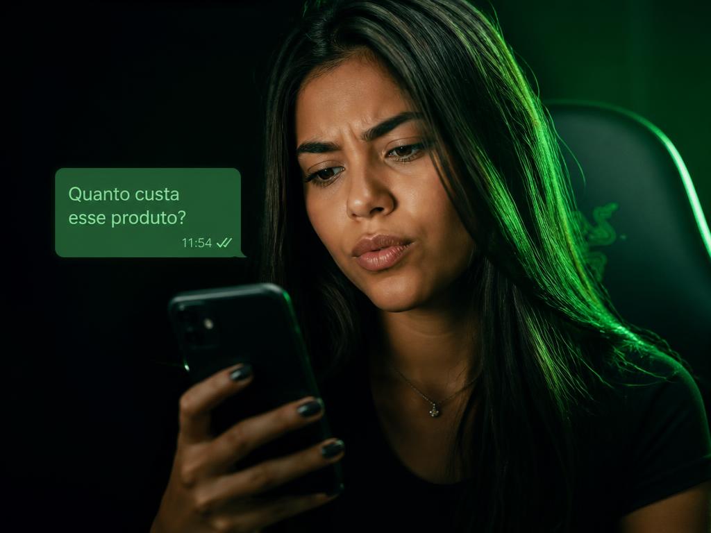 Cliente perguntando o preço pelo celular
